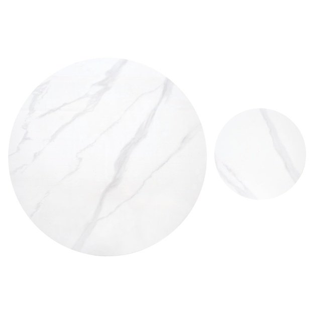 DIUNA set of 2 c.tables, white marble / light walnut