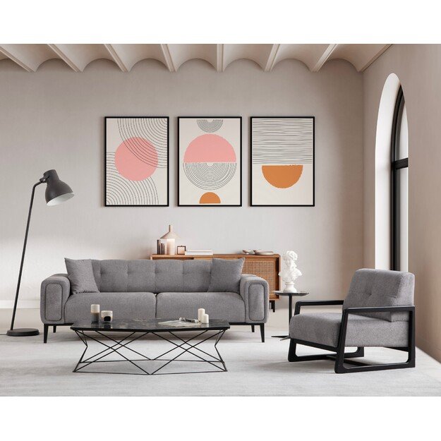 Athena 3 Seater - Light Grey 1