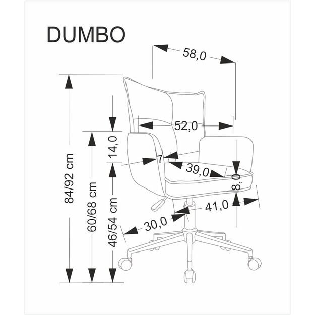 DUMBO office chair light grey 8