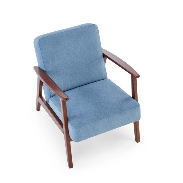 MILANO 1S, leisure chair, blue CASTEL#74 / dark walnut 10