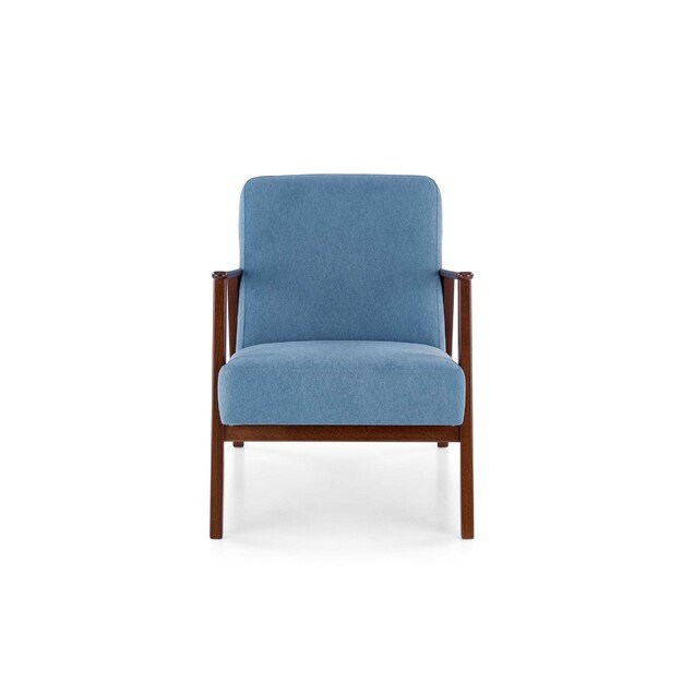 MILANO 1S, leisure chair, blue CASTEL#74 / dark walnut 9
