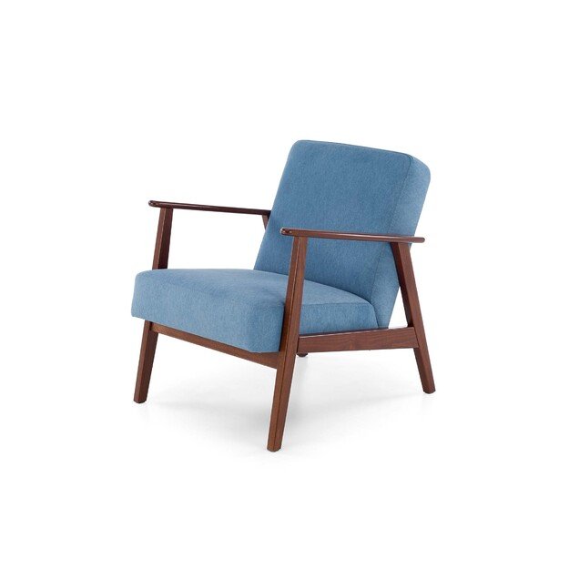 MILANO 1S, leisure chair, blue CASTEL#74 / dark walnut 4