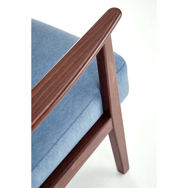 MILANO 1S, leisure chair, blue CASTEL#74 / dark walnut 7