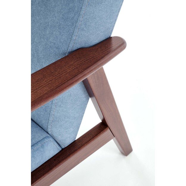 MILANO 1S, leisure chair, blue CASTEL#74 / dark walnut 6