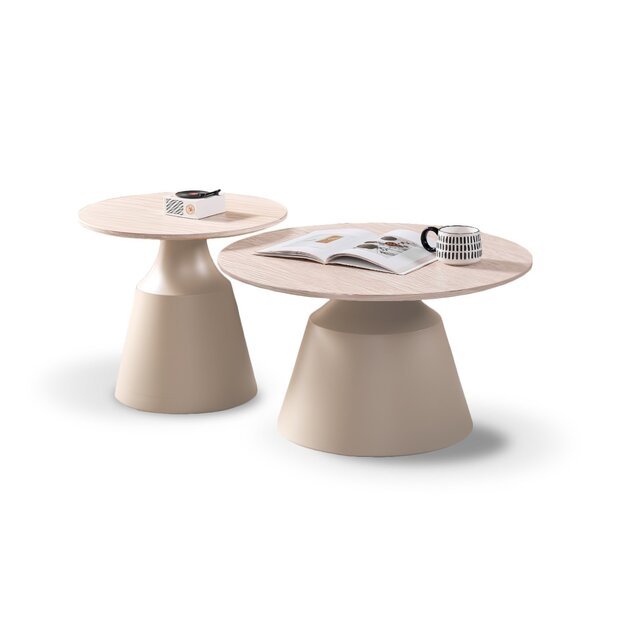 ZURICH set of 2 c.tables travertine / cashmere