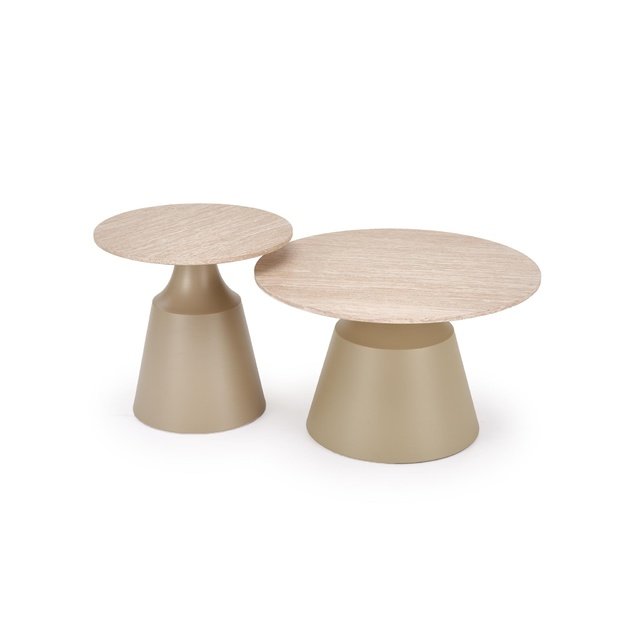 ZURICH set of 2 c.tables travertine / cashmere