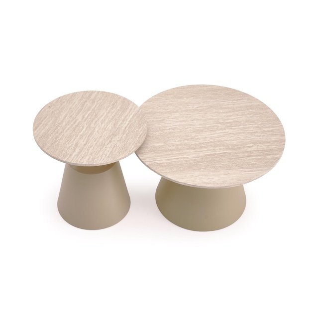 ZURICH set of 2 c.tables travertine / cashmere