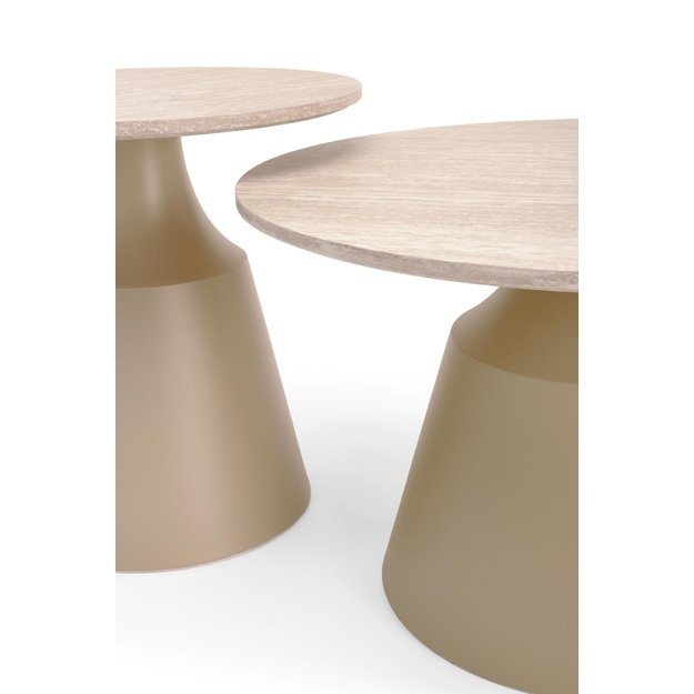 ZURICH set of 2 c.tables travertine / cashmere
