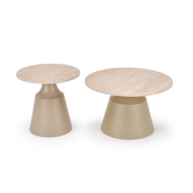ZURICH set of 2 c.tables travertine / cashmere