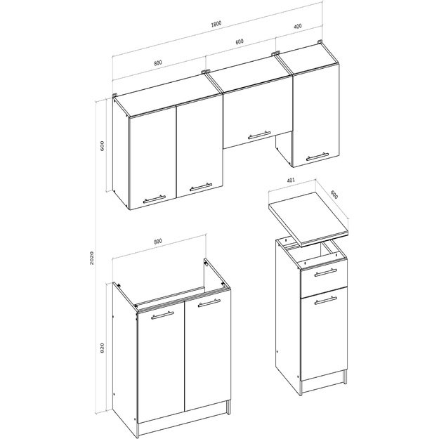 CORONA 180 kitchen set, white