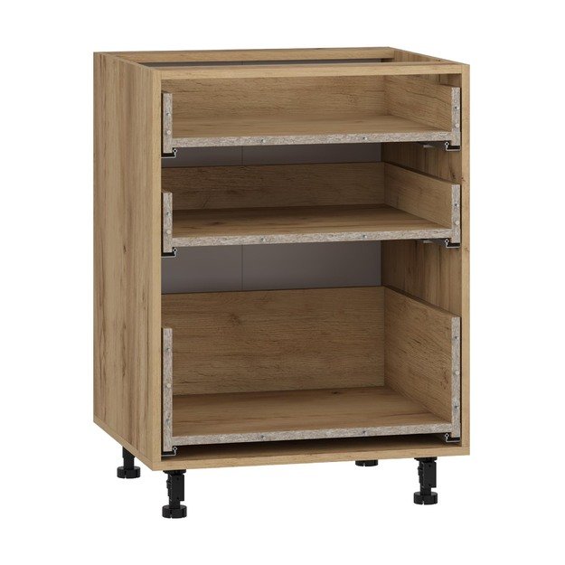 VENTO D3S_H-60/82 carcass, lower cabinet with drawers craft oak