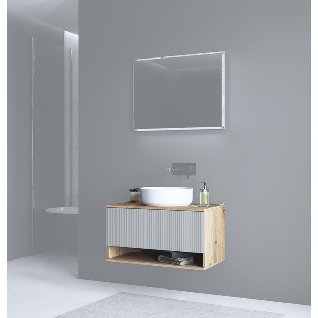 sink cabinet, AVIOLA SU-80, artisan oak / cashmere matt