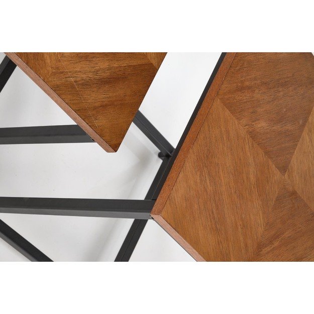 ELZA set of 2 coffee tables, walnut/black 18