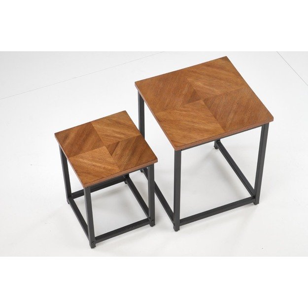ELZA set of 2 coffee tables, walnut/black 15