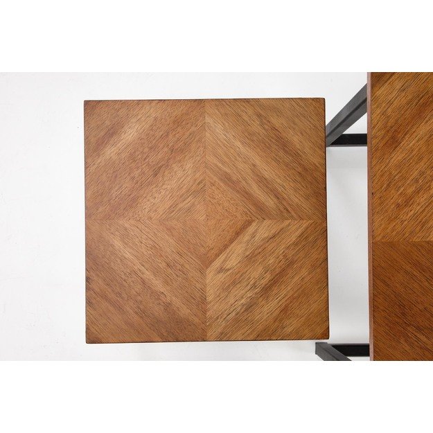 ELZA set of 2 coffee tables, walnut/black 16