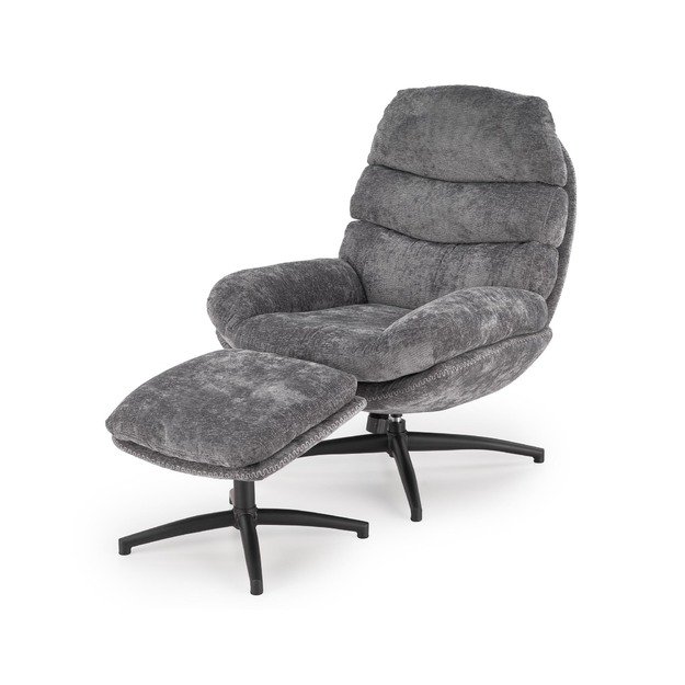 DARIO leisure chair, with stool grey 7