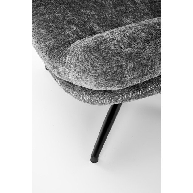 DARIO leisure chair, with stool grey 30