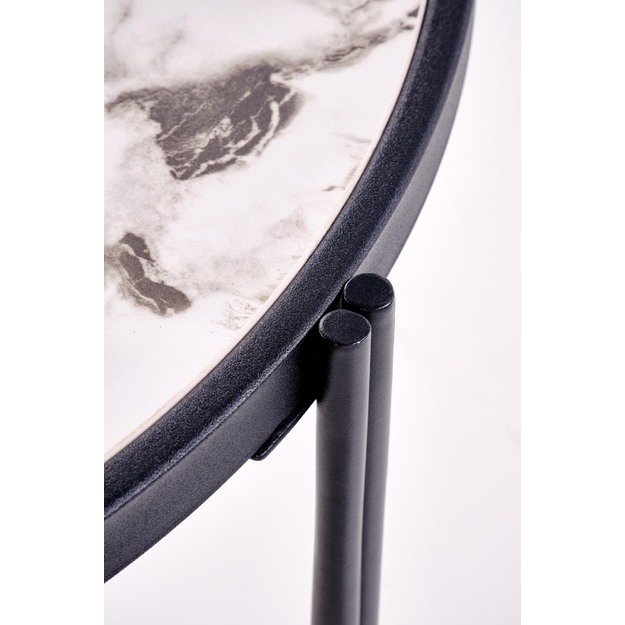 FATIMA  set of two coffee tables, white marble / black 5