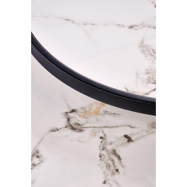 FATIMA  set of two coffee tables, white marble / black 7