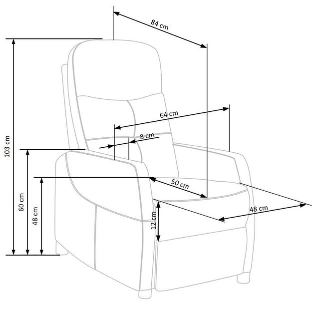 FELIPE 2 recliner color: grey 4
