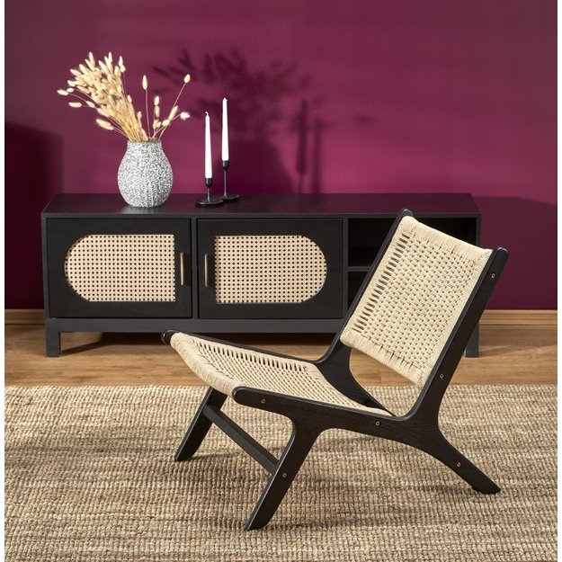 FODEN leisure chair, black / natural