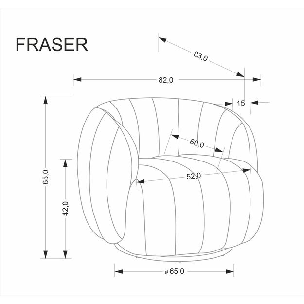 FRASER,  leisure chair, cream 3