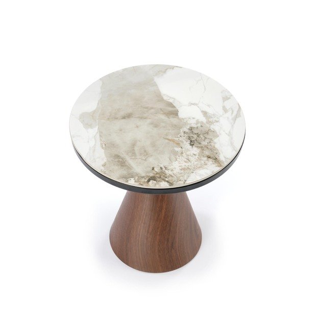GENESIS_S coffee table, white marble / walnut / gold 5