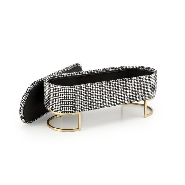 HARMONY bench with storage function, black / white / gold 3