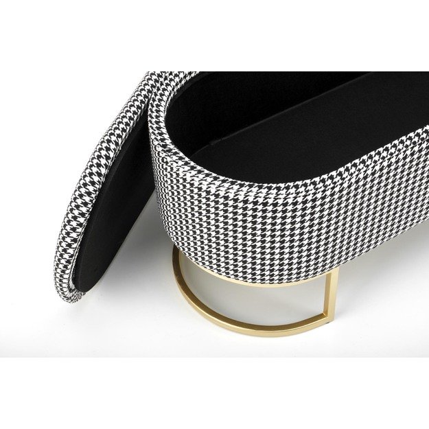 HARMONY bench with storage function, black / white / gold 17