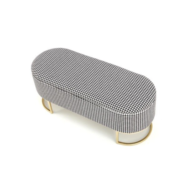 HARMONY bench with storage function, black / white / gold 1
