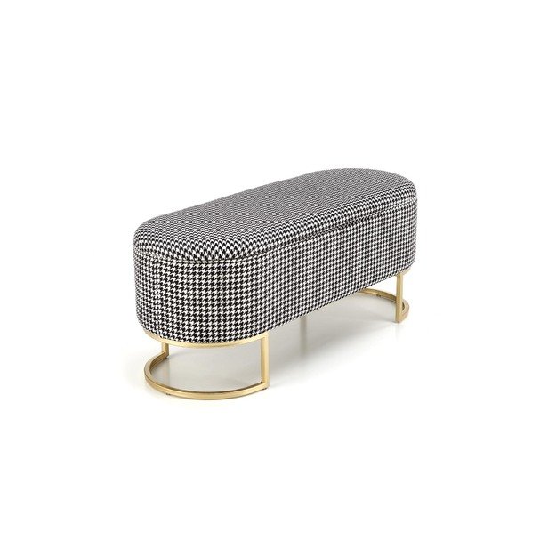 HARMONY bench with storage function, black / white / gold 5