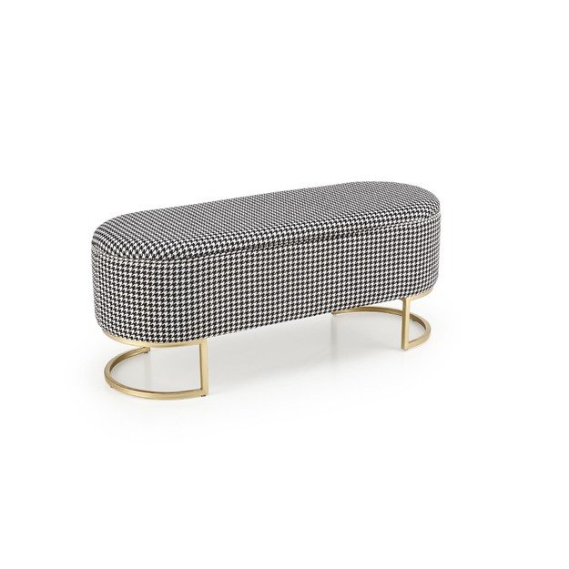HARMONY bench with storage function, black / white / gold 10