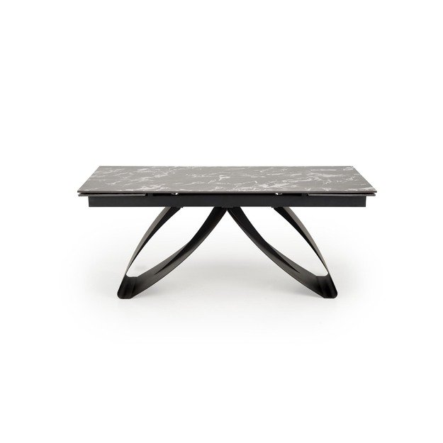 HILARIO extension table, black marble / black 26