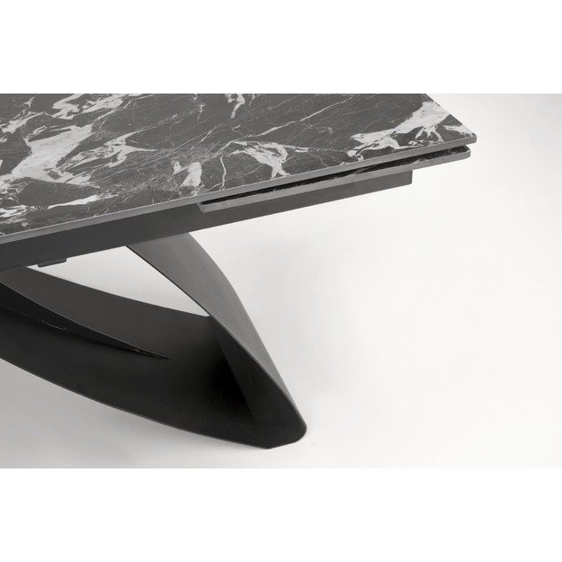 HILARIO extension table, black marble / black 1