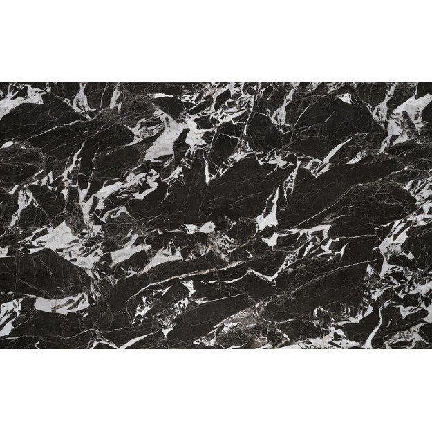 HILARIO extension table, black marble / black 36