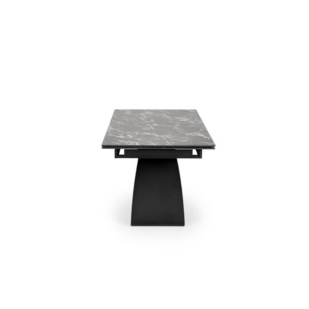 HILARIO extension table, black marble / black 25