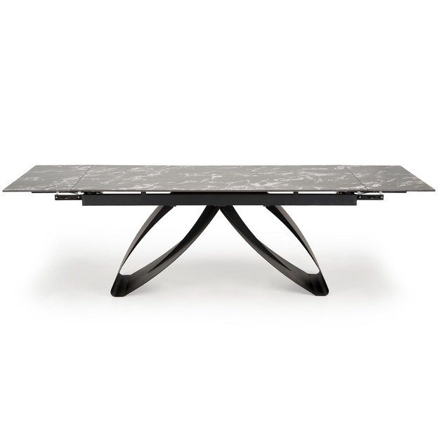 HILARIO extension table, black marble / black 4