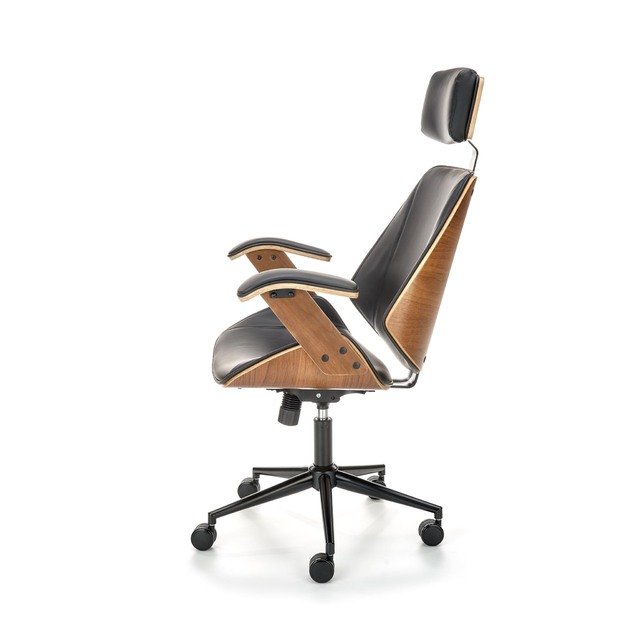 IGNAZIO swivel armchair, walnut/black 4