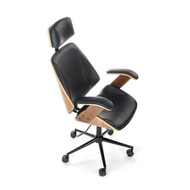 IGNAZIO swivel armchair, walnut/black 1