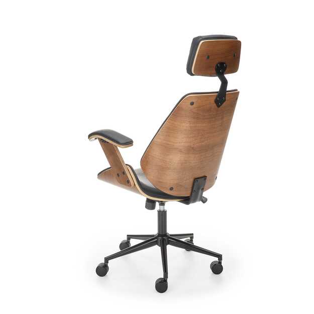 IGNAZIO swivel armchair, walnut/black 3