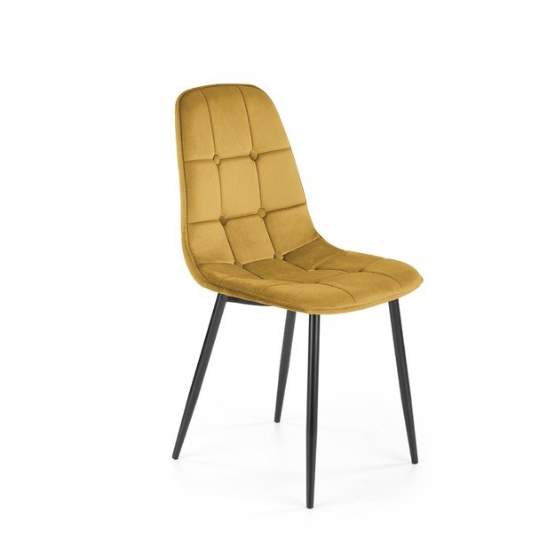 K417 chair, mustard velvet