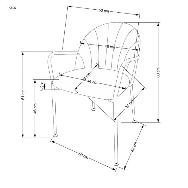 K500 chair, beige / black 3