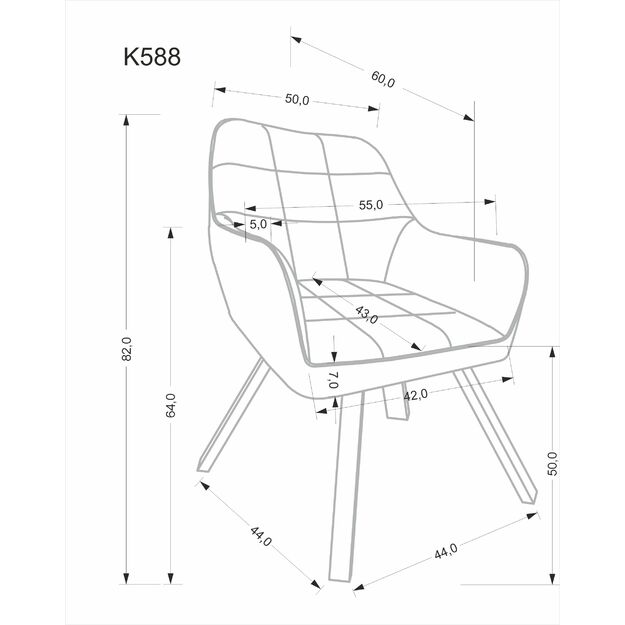 K588 swivel chair, beige 7