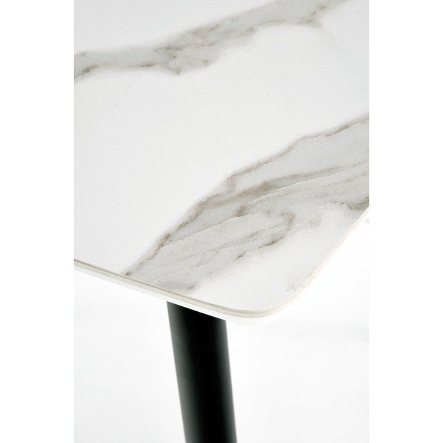 MARCO table, color: top - white marble, legs - black