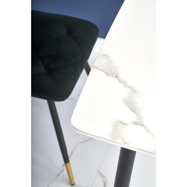 MARCO table, color: top - white marble, legs - black