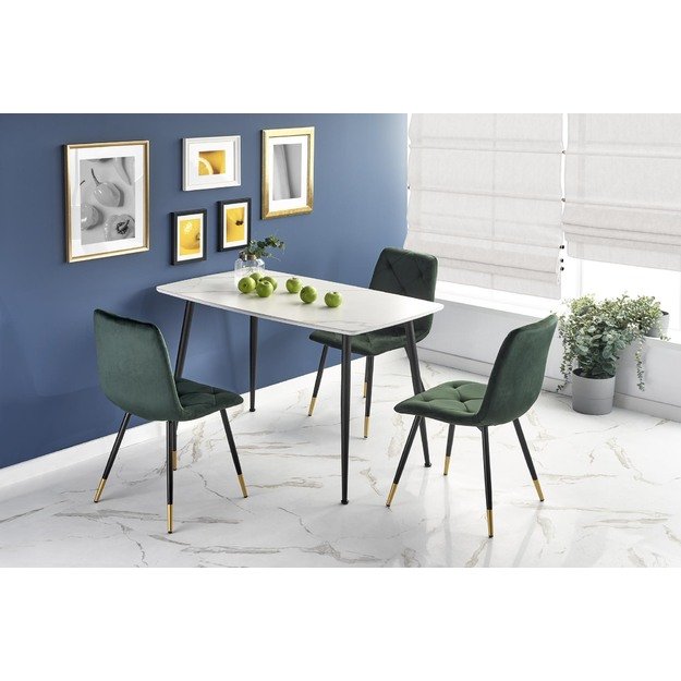 MARCO table, color: top - white marble, legs - black 12