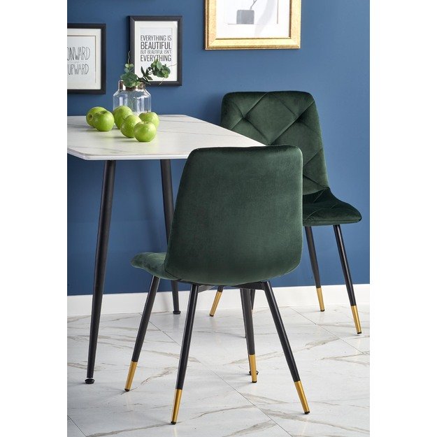 MARCO table, color: top - white marble, legs - black