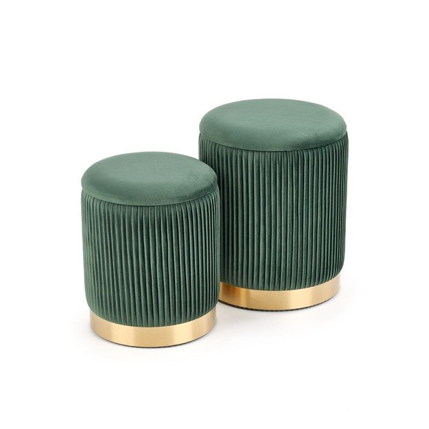 MONTY set of two stools: color: dark green 1