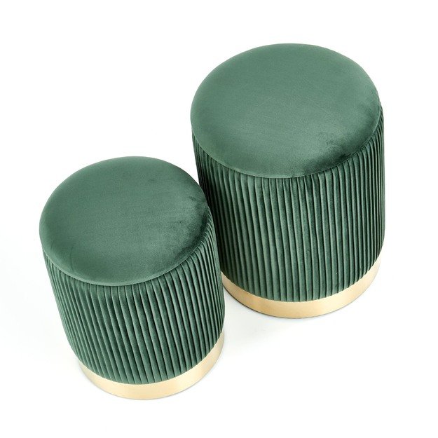 MONTY set of two stools: color: dark green 14