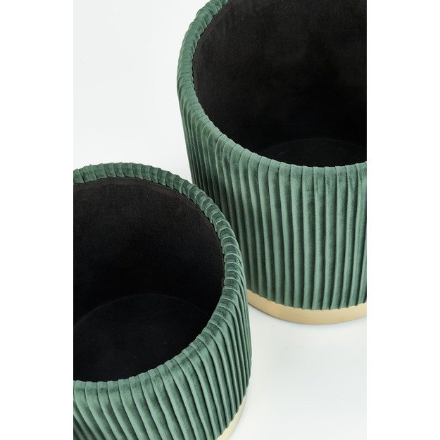 MONTY set of two stools: color: dark green 2